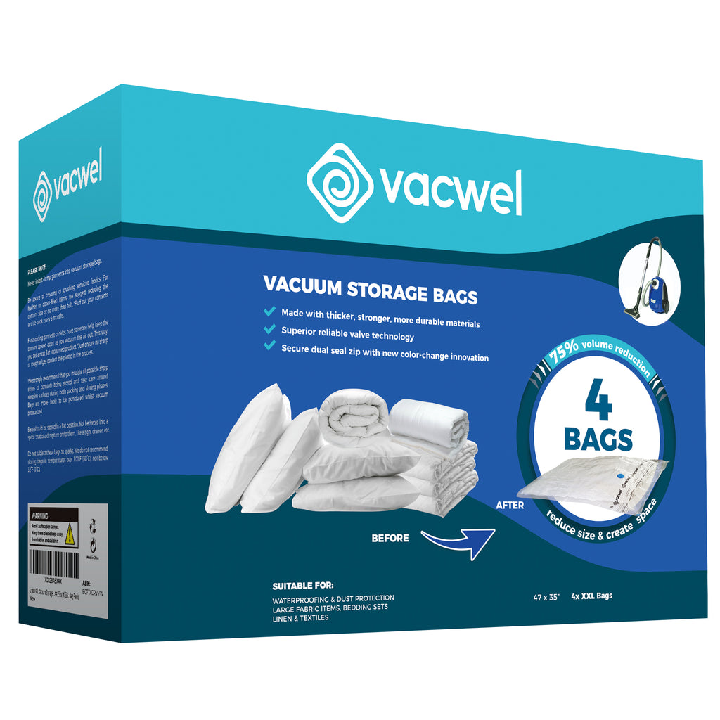Vacwel Jumbo XXLarge Vacuum Storage Bags 47 x 35 Inch for Clothes  Comforters 3x | eBay