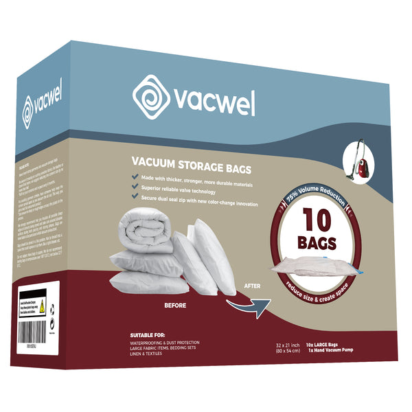 Vacwel Jumbo XXL Vacuum Storage Bags, 47 x 35 Space Saver